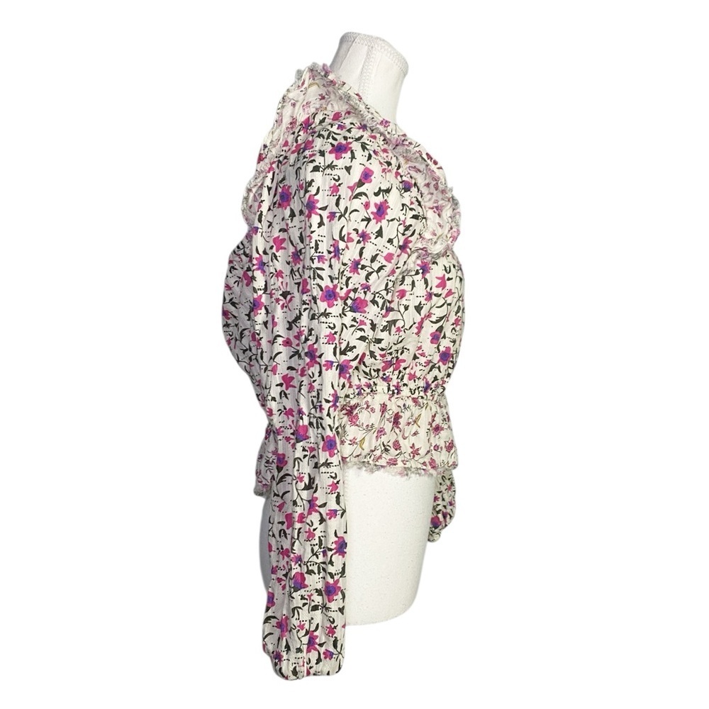 True Craft Pink and Black Floral Blouse - Picture 3 of 14